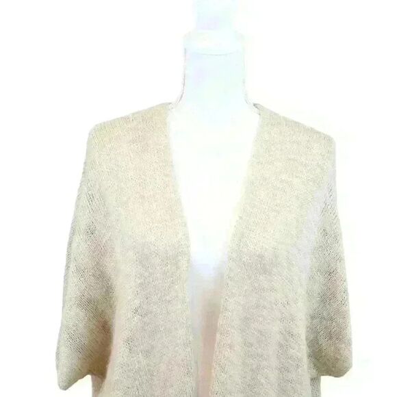 Blu Pepper Vintage Cream Bohemian Fringe Cardigan Duster Crochet Back Size Large - Picture 5 of 9